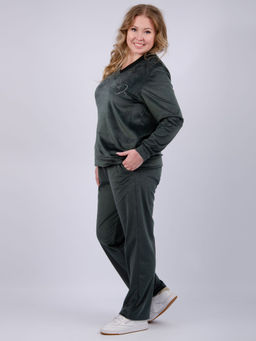 Костюм Велюр 5 тёмно-серый, велюр - Малина фото 25