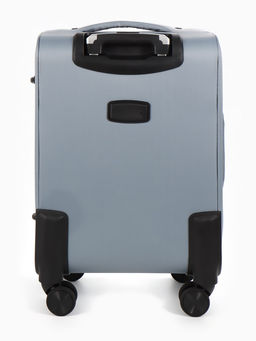 Чемодан 20",Текст,36*25*58,отд на молнии,1 нар/карм, увелич,код замок,4 колеса, т.серый