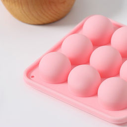 Цена за 2 шт. Форма для льда Доляна «Шары», 10.5×10.5×2 см, 9 ячеек (d=1.9 см), розовая