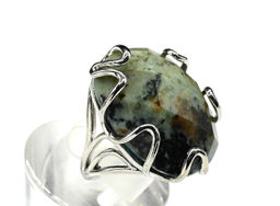 Кольцо с хризоколлой из ювелирного сплава Радуга камня