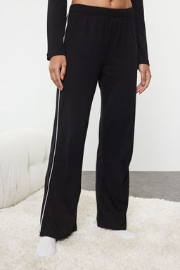 Siyah %100 Pamuklu Biye Detayl? Orme Pijama Tak?m? THMAW25PT00105 - Trendyolmilla фото 4