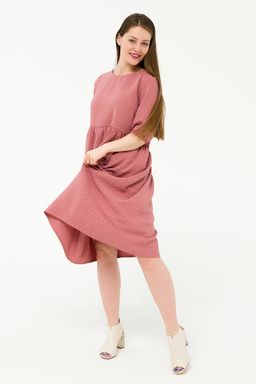 Платье со сборкой брусника - Odis фото 9