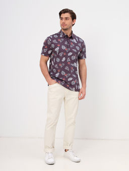 Джемпер мужской с воротником поло короткий рукав GREG G144-KP1246T-UT17 (лист)  фото 5