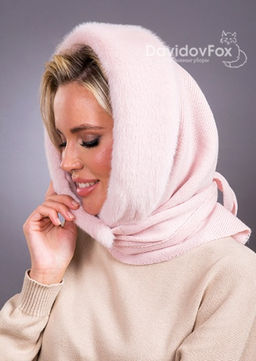 Платок трикотаж экомех розовый жемчуг - Davidovfox фото 3