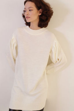 10670 Джемпер-туника с объёмными рукавами белый - Martichelli фото 3