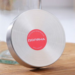 Банка для сыпучих Доляна «Премиум», 700 мл, 20×8 см, с металлической крышкой, стекло, прозрачная