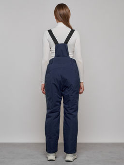 Полукомбинезон утепленный женский зимний горнолыжный темно-синего цвета 1333TS - Chunmai фото 5