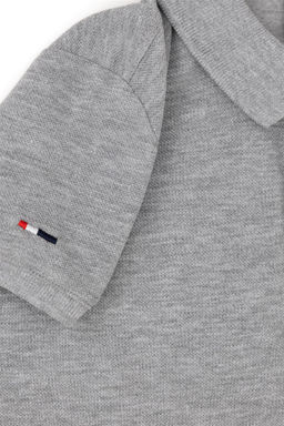 Серая меланжевая базовая футболка с воротником-поло для мальчиков Неожиданная скидка в корзине