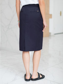 VILATTE / Юбка на резинке, с карманами из тонкого хлопкового твила с эластаном  фото 4