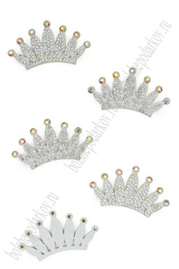 Патчи из фетра со стразами "Корона" 5,5*3 см (10 шт) SF-7699, №1