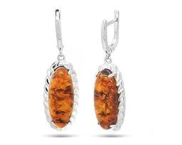 Серьги из серебра янтарь, СП30