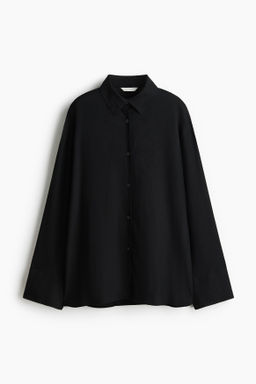 Camisa oversize en mezcla de lino