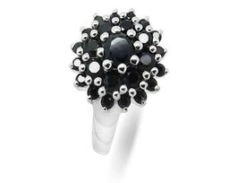 Кольцо из серебра сапфир корунд, Ежевичка