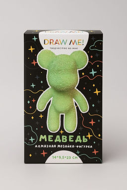 Алмазная мозаика на фигурке Draw Me! Green bear, (14*9.5*23 см)