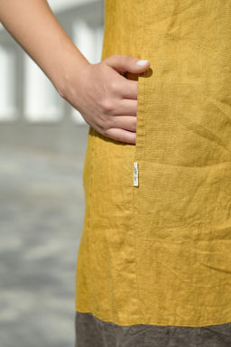 Платье 100% лен с капюшоном