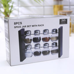 Набор для специй на подставке «Эко», 8 предметов: 100 мл, стекло