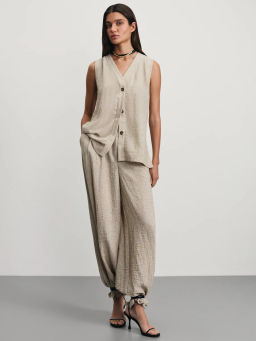 Брюки палаццо из жатой ткани / Zarina