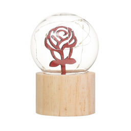 Фигурка светящаяся RISALUX Роза, LED-ночник, 3?AG10, шар-8 см, 6.5?6.5?11.5 см