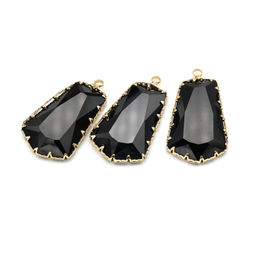 Подвеска "Кружевная" трапеция 19*33мм цв.черный