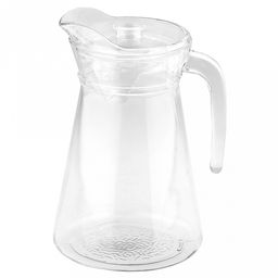Кувшин стеклянный Фаворит 1,6л, д10см, h21,5см, основание д13,3см, прозрачная пластмассовая крышка, Дели Гласс (Deli Glass) (Китай)