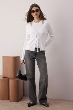 Kemik Merserize Gorunumlu 2li Triko H?rka-Bluz Tak?m TWOAW26HI00035 - Trendyolmilla фото 2