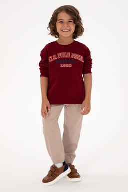 Erkek _ocuk Bordo Bisiklet Yaka Sweatshirt Sepette S_rpriz _ndirim - U.s. polo assn фото 5