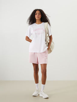 Bisiklet Yaka Bask?l? Kad?n Spor Ti??rt