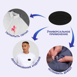 Цена за 10 шт. Термоаппликация «Спорт», 8×4.5 см, фасовка 10 шт., чёрная