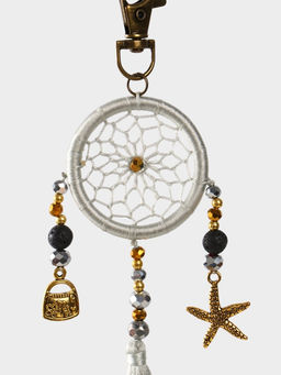 Брелок ловец снов, 17 см, серебристый