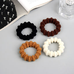 Цена за 3 шт. Резинки для волос «Махрушка спорт», набор 4 шт., полосы узор объём, 4.5 см