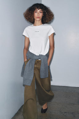 EMBROIDERED SLOGAN T-SHIRT - Zara фото 2