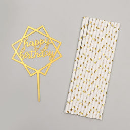 Посуда одноразовая бумажная для праздника «С днём рождения», на 6 персон, 46 предметов