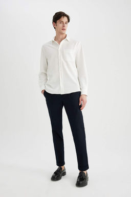Twill Pantolon Tapered Fit Cepli Basic Duz Duble Paca - Defacto фото 2