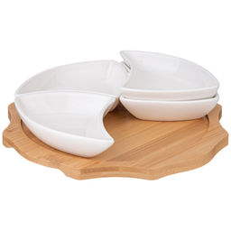 МЕНАЖНИЦА LEFARD NATIVE 4 СЕКЦИИ НА ДЕРЕВ.ПОДСТАВКЕ 24,2*4 СМ  фото 3