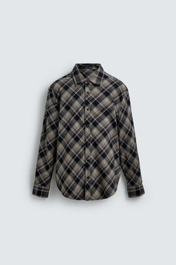 Рубашка Zara в клетку серая