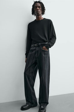 RELAXED FIT STRIPED JEANS - Zara фото 11