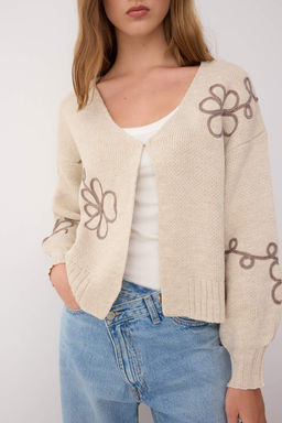 Bej Nak?s Detayl? V Yaka Triko H?rka TWOAW25HI00291