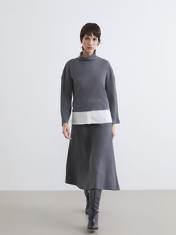 Beli Lastikli A Kesim Triko Etek