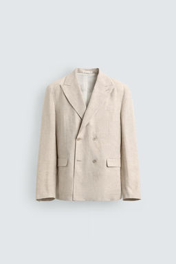 BLAZER CRUZADA 100% LINO / Beige claro - Zara фото 8