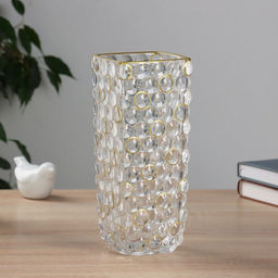 Ваза настольная «Альма галант» круги, 24×10 см, стекло, прозрачная