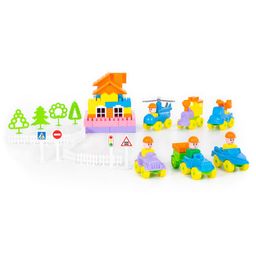 Тележка Caddie + конструктор Строитель (160 элементов) (в пакете) - Полесье фото 2