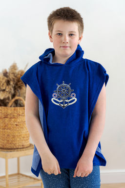 Халат детский Пончо синий якорь - Амадэль фото 6
