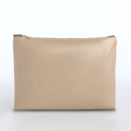 Цена за 2 шт. Косметичка на молнии плоская, однотонная, бежевая - Simaland фото 2