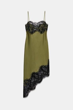 ASYMMETRIC SATIN LACE DRESS ZW COLLECTION - Zara фото 5