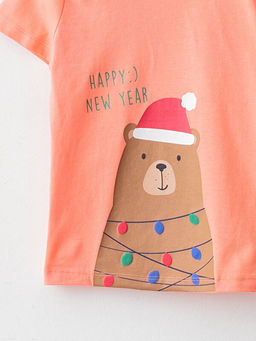 Bisiklet Yaka K?sa Kol Bask?l? Pamuklu Erkek Bebek Ti??rt - Waikiki фото 3