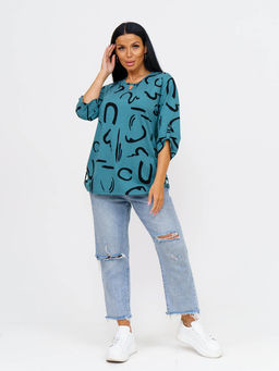 Туника женская, цвет сине-зеленый