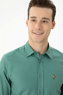 Мужская мятная рубашка с длинным рукавом - U.s. polo assn фото 2