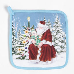 Набор кухонный Новогоднее чудо варежка-прихватка 20х28см, прихватка 19х19см,100%хл - Этель фото 5