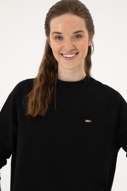 Kad_n Siyah Regular Bisiklet Yaka Basic Sweatsh_rt