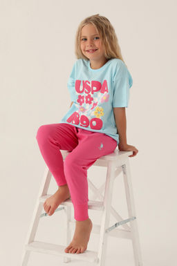K_z _ocuk A__k Mavi Pijama Tak_m_ Sepette S_rpriz _ndirim - U.s. polo assn фото 3